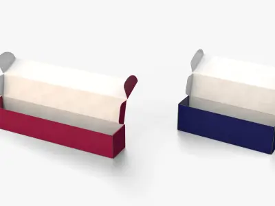 Mailer Boxes - Colored Long Packaging Set 3D model