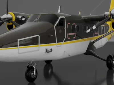 DHC-6 Twin Otter Low-poly 3D model
