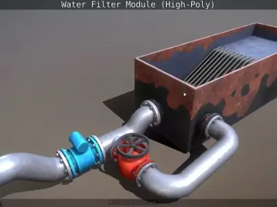 Water Filter Module High-Poly Version 3D model