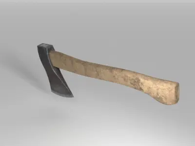 Old dirty Axe Low-poly 3D model