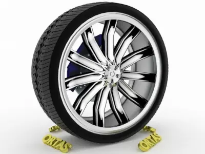 ORTAS CAR WHEEL RIM 108 GAME READY WHEEL RIM TIRE 3D model