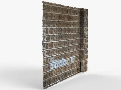 Scan Architectural decorative relief facade wall tiles Low-poly 3D model