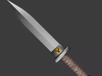 Stylized Curved Dagger - Low Poly Ancient Blade Low-poly 3D model