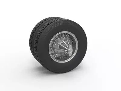 Rear custom Slab wheel of semi truck Scale 1 to 25 3D print model