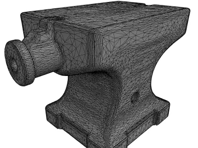 Industrial Anvil Vise Base Low-poly 3D model