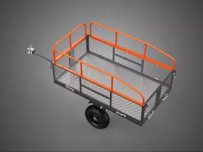 TOWING TRAILER TOW BEHIND DUMP GARDEN TRACTOR CONSTRUCTION CART 3D model