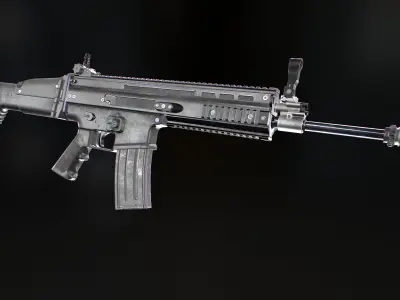 SCAR FN Automatic Rifle AAA FPS Low-poly 3D model