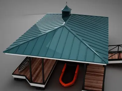 HD Small Harbor Dock 3D model