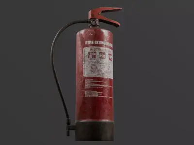 Worn Fire Extinguisher Game Ready PBR Asset Low-poly 3D model