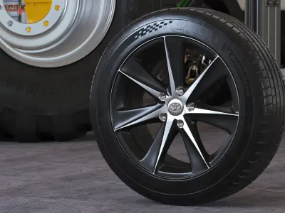 Toyota Car Wheel Rim Carrying Michelin Tire 3D model