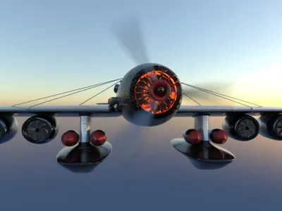 The OCEAN EYE vintage Surveillance aircraft Low-poly 3D model