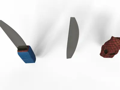 Post-apocalyptic glass knife 3D model