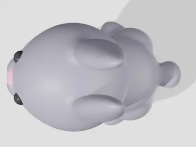 Cute gray rabbit  3D model