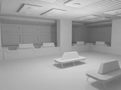 Post Office Interior Low-poly 3D model buy