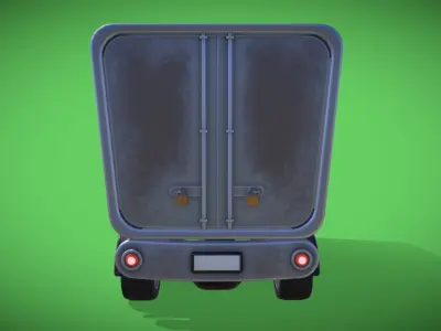 Stylized Box Truck Low-poly 3D model