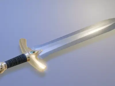 Stylized Low Poly Sword Game Weapon Low-poly 3D model