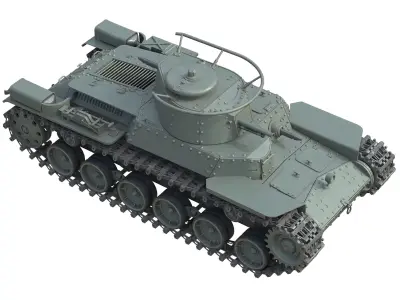 Type 97 Chi-Ha medium tank  Low-poly 3D model