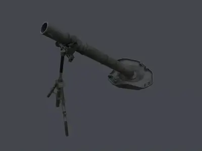 PBP-172 120mm mortar china PLA Low-poly 3D model