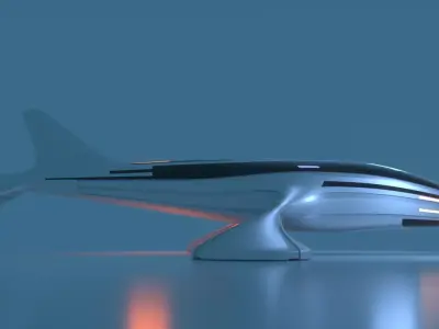 Futuristic Aircraft D 1 3D model