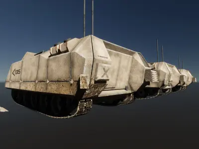 KB03 Heavy Armored SciFi Tank APC Low-poly 3D model