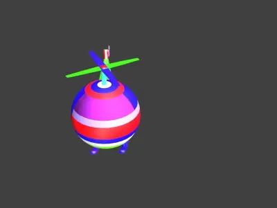 KIDS CARTOON helicopter  Free 3D model