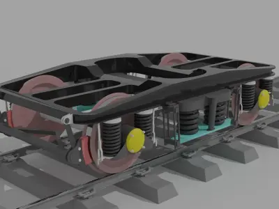 Indian railway ICF Bogie with realistic texure 3D model