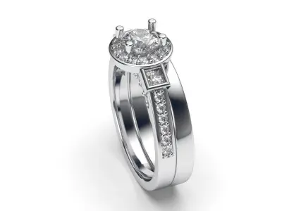 solitaire with ring sizes  8 part S83 3D print model