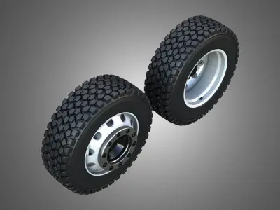 Truck Wheels and Tires  TWT2 3D model