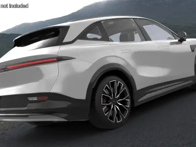 Zeekr 7X Pearl White Electric SUV Simplified 3D model