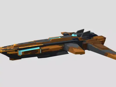 Low-Poly SpaceShip  Free low-poly 3D model