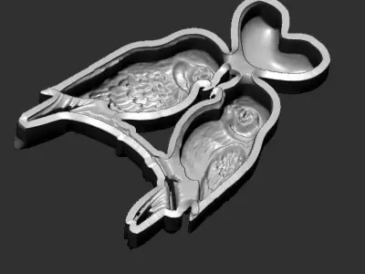 love bird pendent 3D print model