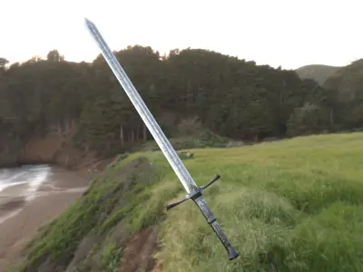 Knights sword Low-poly 3D model