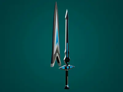Fantasy Sword 04 PBR Unity UE Arnold V-Ray Textures Low-poly 3D model