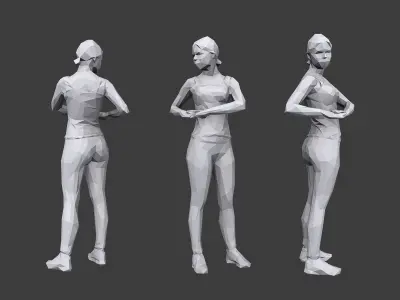 Lowpoly People Fitness Pack Low-poly 3D model