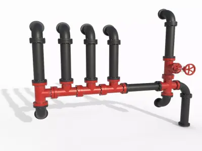 Industrial Pipes 3D model shop