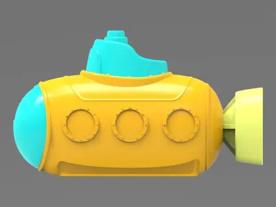 Toy submarine 3D model