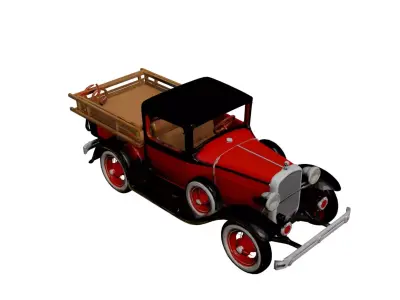 1930 Early Vintage Fire Pickup Truck Historical Emergency  3D model