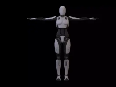  Female Robot 3D Model Free Download Free low-poly 3D model
