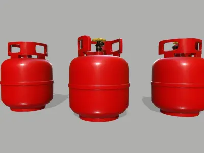 Propane Tank Low-poly 3D model 2
