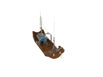 Cargo Ship 3D Model Low-poly 3D model purchase