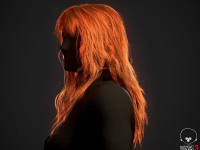 Real-time&nbsp;Hair&nbsp;model&nbsp;Female&nbsp;long 1 3D model