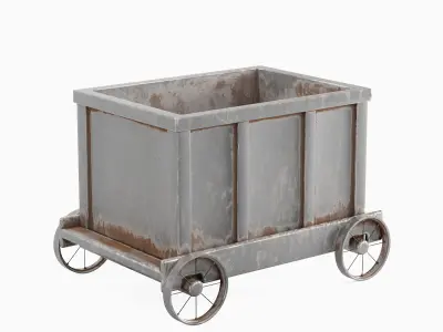 Old Mining Trolley 05 Low-poly 3D model