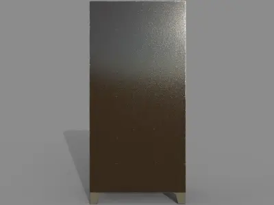 Old Military Green Steel Cabinet Low-poly 3D model