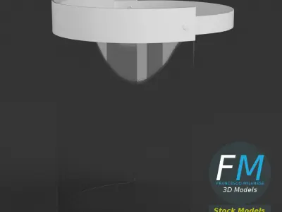 Acrylic face shield 3D model