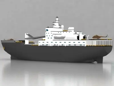 military ship 3D model 8