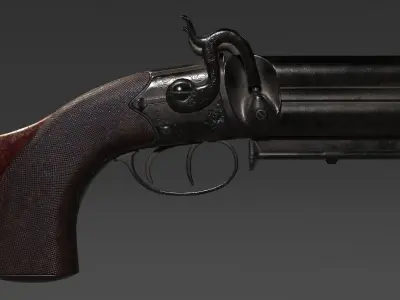 Howdah Hollis pistol Low-poly 3D model