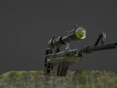 Sniper With Len gun 3D model