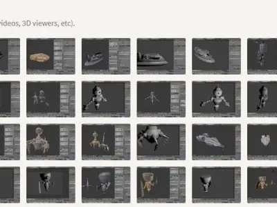 Robot world collection Low-poly 3D model