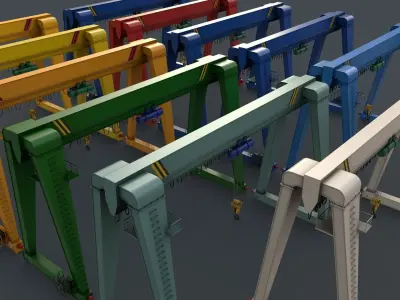PBR Gantry Cranes and Cargo Containers - Mega Pack