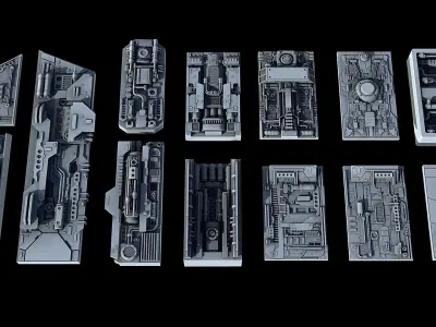 Sci-Fi KitBash and Props Pack Part two 3D model